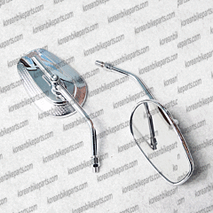 10mm Adjustable Chrome Rearview Side Mirror For Daelim & Hyosung