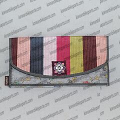 Korean traditional long wallet with floral design hand made