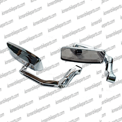 8/10mm Chrome Rectangle Rearview Mirrors For Motorcycle Scooter